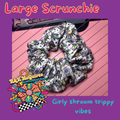 Handmade Girly Shroom Trippy Vibes Scrunchie – Large | Ready to Ship